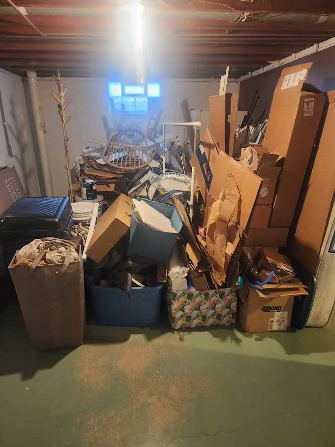 Roll-off dumpster container at job site for 4 Yard Dumpster Rental in Arvada